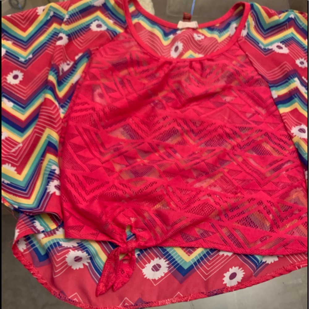 A pink pattern Cover up shirt